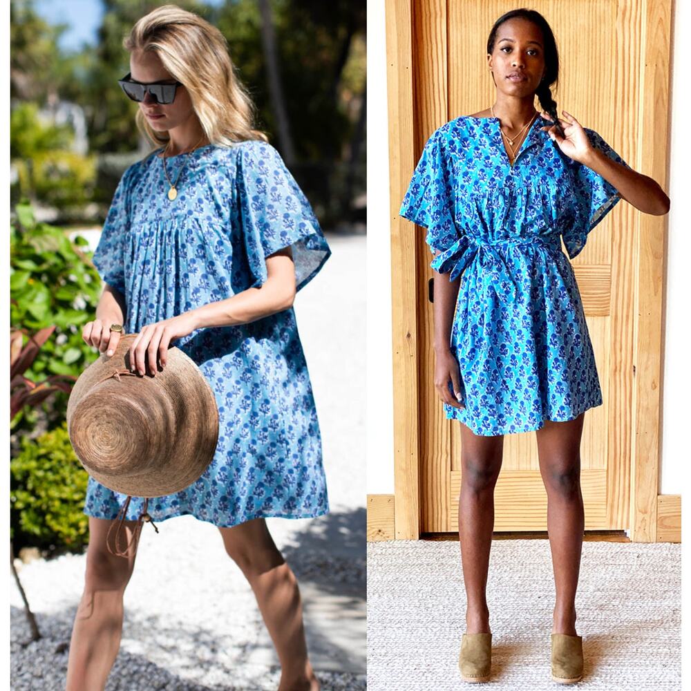 Emerson Fry Blue Floral Mini Dress